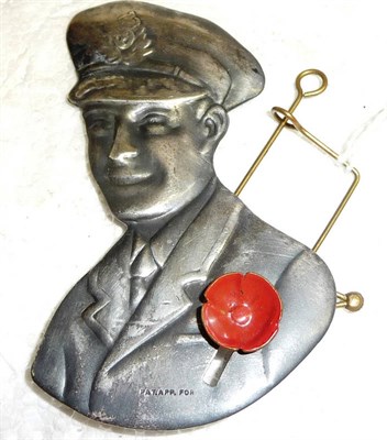 Lot 111 - A Silver Plated Prototype for a Poppy Appeal Brooch, circa 1930's, modelled as the bust of...