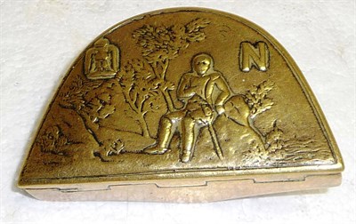 Lot 116 - A Napoleonic Interest Brass Snuff Box, in the form of a bicorn hat, the hinged cover cast with...