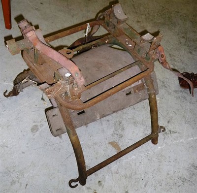 Lot 123 - An Army Mule Saddle, in tubular steel and wood, with leather straps