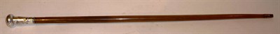 Lot 131 - A late 19th Century Buffalo Horn Swagger Stick, the Chinese white metal pommel mount embossed...