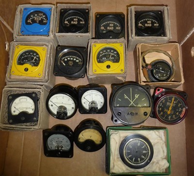 Lot 140 - A Collection of Sixteen Air Ministry Cockpit Instruments, mainly Second World War period,...