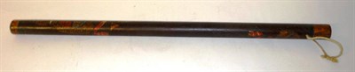 Lot 162 - A Victorian Perthshire Police Brown Painted Wood Stave, of cylindrical form, one end painted...