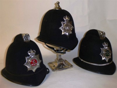 Lot 175 - Two "Cox Comb" Police Helmets, to Staffordshire Police and  Kent Constabulary, with chromed...