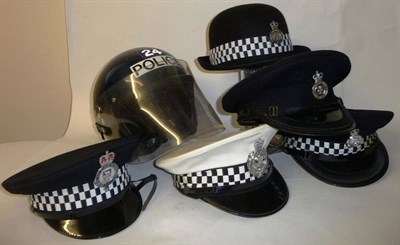 Lot 177 - Four Police Peaked Caps:- to Royal Falklands Islands Police; North Yorkshire Police (Senior rank's)