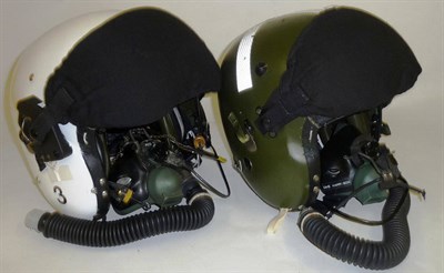 Lot 181 - An Air Ministry Fighter Pilot Helmet Mk4A, size large, in green, the visor with cloth cover,...