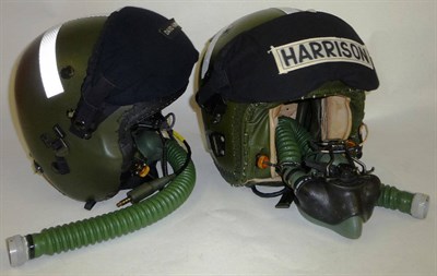 Lot 182 - An Air Ministry Fighter Pilot Helmet Mk3C, size large, in green, the visor with cloth cover,...