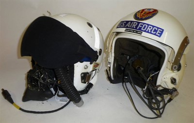 Lot 184 - An Air Ministry Fighter Pilot Helmet Mk2A, size medium broad, in white, the visor with cloth cover