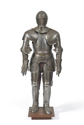 Lot 189 - A 16th Century Style Suit of Armour, in steel, with rolled and gadrooned edges, comprising a...