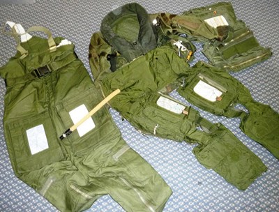 Lot 197 - A Quantity of RAF Air Crew Clothing, comprising an Anti-G force jacket and two pairs of trousers, a