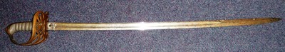 Lot 241 - A Victorian 1845 Pattern Sword to the Ashton under Lyne Volunteers 1860, the 83cm single edge...