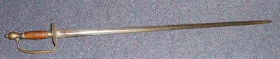 Lot 246 - A Georgian 1796 Pattern Infantry Sword, with 72.5cm plain double edge steel blade, the brass...