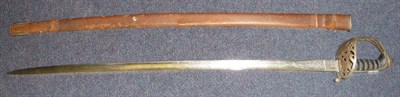 Lot 250 - An Early 20th Century Cavalry Sword, of 1882 type, the 90cm single edge steel blade etched with...