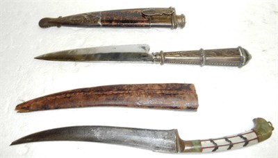 Lot 251 - A South American Gaucho Knife, the draw-back steel blade engraved Broqua & Scholberg,...