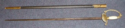 Lot 254 - A 19th Century Austrian Infantry Officer's Sword, the 76cm single edge fullered steel blade...