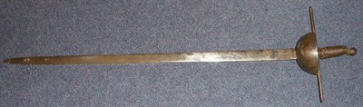 Lot 256 - An 18th Century Cup Hilt Rapier, with plain 83cm double edge steel blade, steel cup hilt with...