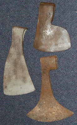 Lot 260 - An Unusual Cast Iron Axe Head, of dog nose shape, made in two parts with reinforced socket, 22cm; a