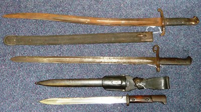 Lot 287 - A British Pattern 1856 "2-Band" Enfield Sword Bayonet, lacks scabbard; a Czechoslovakian Mauser...