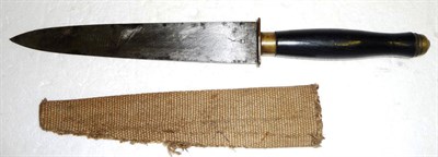 Lot 295 - A Bowie Type Knife, the spear point single edge steel blade etched with harebells over the...