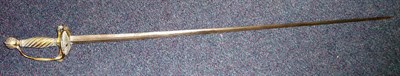 Lot 305 - A Georgian Small Sword, the 81cm triangular section steel blade engraved with a star, shells...