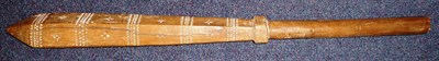 Lot 331 - A South Sea Islands War Club, the tapering lozenge section head carved with bands of chevrons, with