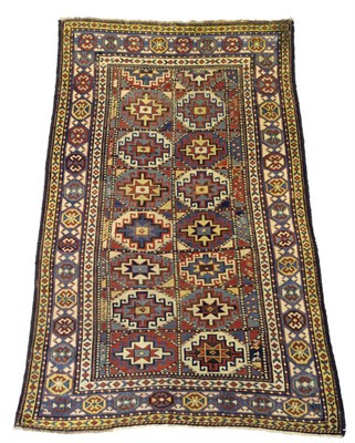 Lot 1366 - Moghan Rug South East Caucasus The compartmentalised field with two columns of "Memling" guls...