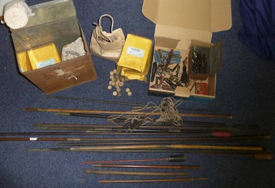 Lot 372 - A Collection of Gun Cleaning Equipment and Accessories, including pull throughs, leather wads, jute