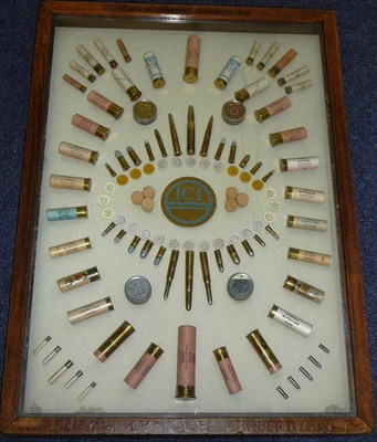 Lot 382 - An Imperial Chemical Industries Ltd Display of Eley Kynnoch Cartridges, with bullets, tins of shot