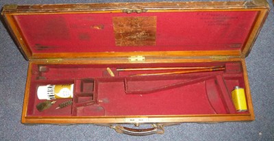 Lot 391 - A 19th Century Stitched Leather Shotgun Case by Thomas Horsley, York, with brass angles and oak...