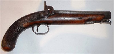 Lot 427 - A 19th Century Percussion Cap Travelling Pistol, the 17.5cm octagonal steel barrel faintly engraved