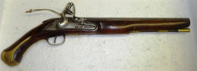 Lot 447 - A Copy of a Flintlock Heavy Dragoon Pistol, the walnut stock with authentic brass furniture and...