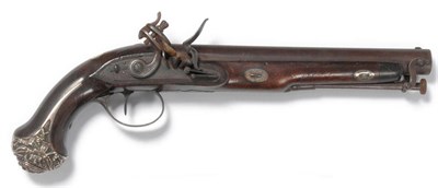 Lot 450 - An Early 19th Century Officer's Flintlock Pistol by Tatham & Egg, the 23.5cm steel barrel with gold