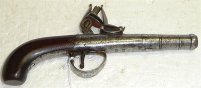 Lot 452 - An 18th Century "Queen Anne" Flintlock Pocket Pistol by Waters, London, with 5cm steel turn-off...