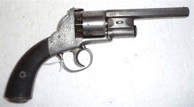 Lot 457 - A 19th Century Bentley Type Double Action Six Shot Percussion Cap Revolver, approximately 36...