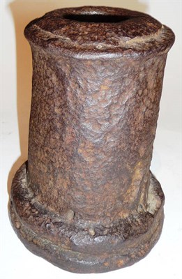 Lot 475 - A Cast Iron Mortar, the 13.5cm barrel of 4 1/2inch bore, with touch hole above the swollen...