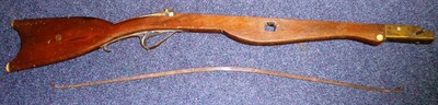 Lot 480 - A French Walnut Crossbow, with steel span and brass fittings, incomplete