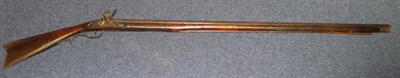 Lot 483 - A 19th Century Flintlock Kentucky Rifle, with 105.5cm octagonal steel barrel, plain lock plate,...