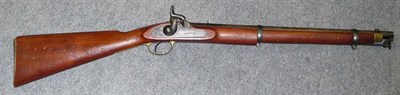 Lot 491 - A Copy of an Enfield Percussion Cap Two Band Carbine, the walnut full stock with brass fore-end...