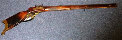 Lot 501 - A 19th Century German/East European Percussion Cap Target Rifle, the 82cm octagonal steel barrel of