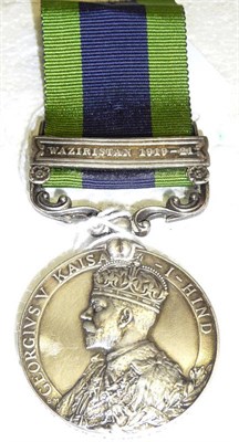 Lot 24 - An India General Service Medal (George V), with clasp WAZIRISTAN 1919-21, awarded to 1039018...