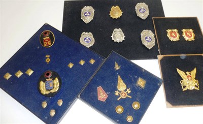 Lot 34 - A Display of Six American Virginia Beach Badges, to the Police and Fire Departments, together...