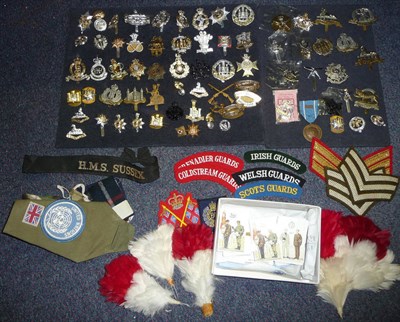 Lot 36 - A Collection of Seventy Military Cap Badges, including bimetal, brass and staybrite, some...
