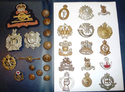 Lot 37 - A Collection of Eighteen Military Cap and Glengarry Badges, including the Dorsetshire Regiment, the