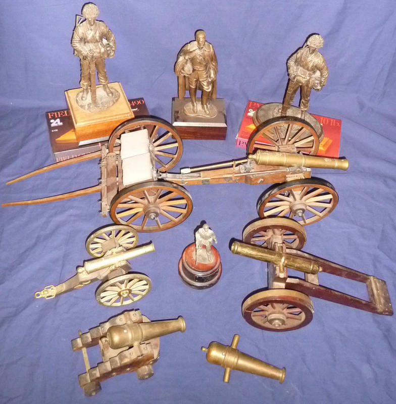 Lot 50 - Four Kit Built Model Field Guns, each with