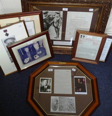 Lot 58 - Victoria Cross Recipients - a Collection of Seven framed Letters and Photographs, including Captain