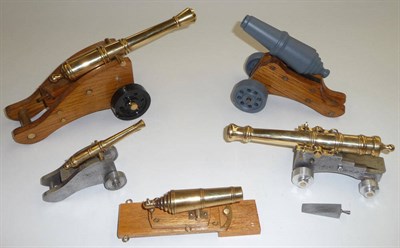 Lot 59 - A Collection of Five Precision Built Scale Models of Cannons, comprising:- a Naval long 12 pounder