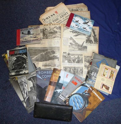 Lot 61 - Second World War Ephemera:- comprising a scrap book containing a large quantity of newspaper...