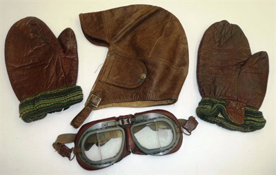 Lot 66 - A Pair of RAF Mk VIII Type Flying Goggles, with grey metal frames, padded leather eyepieces and...