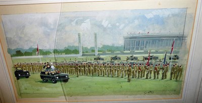 Lot 70 - Aubrey Sykes - 'Presentation of Colours to 2nd Battalion Mercia Volunteers, July 1977', two...