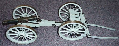 Lot 71 - A Handmade Scale Model of a British 6lb Field Gun and Limber circa 1810, with 20cm blued steel...