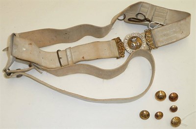 Lot 75 - An Officer's White Buff Leather Waist Belt to the 24th Foot (2nd Warwickshire Regiment), with...